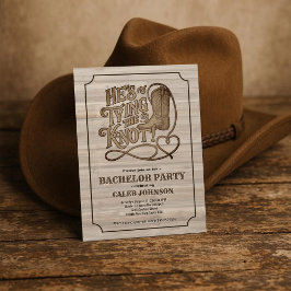 Er bindet die Knot Cowboy Western Bachelor Party Einladung