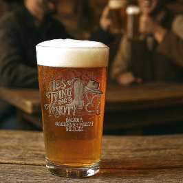 Er bindet die Knot Fun Cowboy Bachelor Party Glas