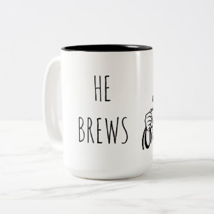 Er braut Kaffee-Tasse 15 oz. Zweifarbige Tasse