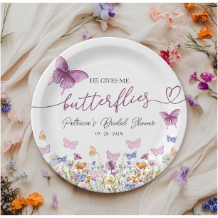 Er bringt mich zum Flattern  Wildflower-Brautstrau Pappteller