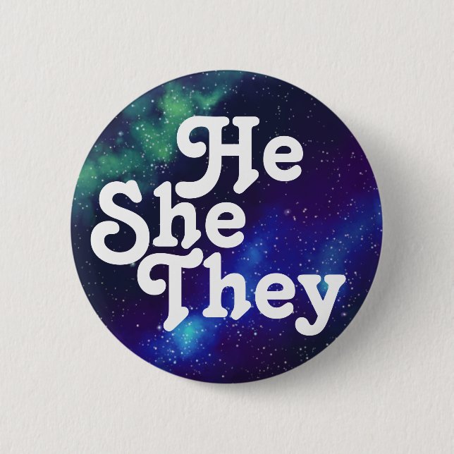 Er bzw. sie bzw. sie/sie passen die Galaxy Pronoun Button (Vorderseite)