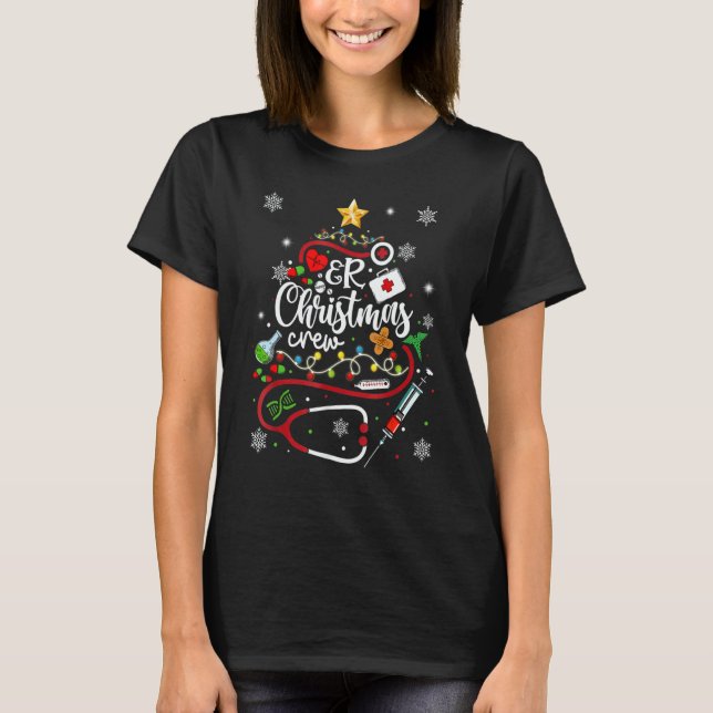 ER Christmas Crew Emergency room Nurse Techs Secre T-Shirt (Vorderseite)