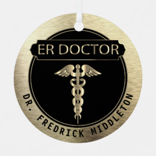 ER Doctor 👨 ⚕️ - Schwarz und Gold Ornament Aus Metall