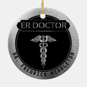 ER Doctor 👨 ⚕️ - UpScale Black and Silver Keramik Ornament