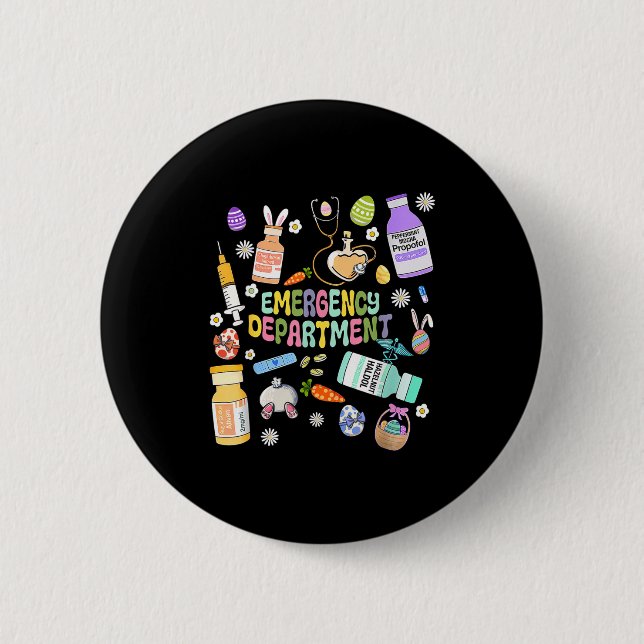 Er Easter Nurse Crew Easter Day Emergency Room Nur Button (Vorderseite)