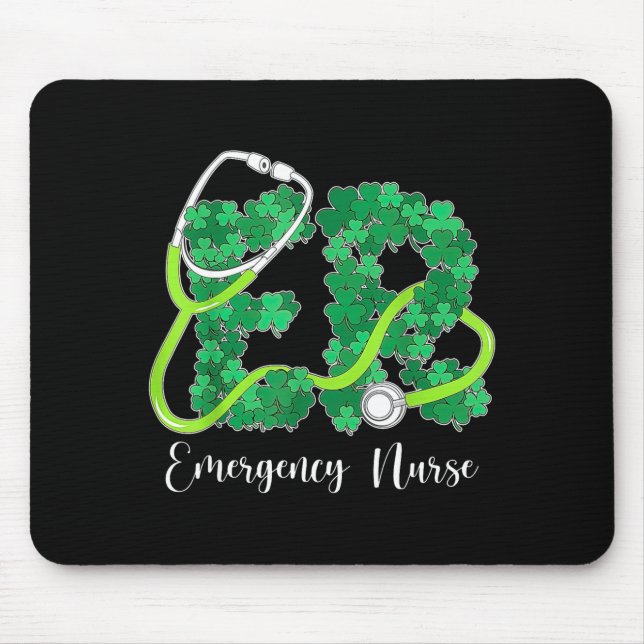Er Emergency Nurse Stethoscope St. Patrick's Day S Mousepad (Vorne)