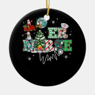 ER Emergency Room Nurse Stethoscope Weihnachten Keramik Ornament