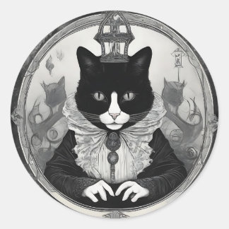 Er/er Goth Kitty Runder Aufkleber