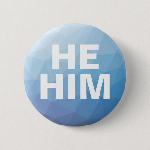 Er er männliche Geschlechts-Pronomina Button