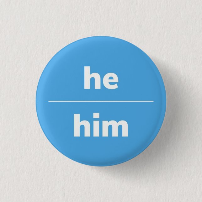 Er/er Pronoun Button, 1¼ Zoll Taste Button (Vorderseite)