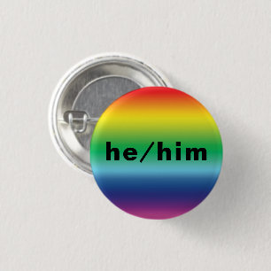 Er, er, Pronouns Lgbtq Lgbt Pride Rainbow Colors Button
