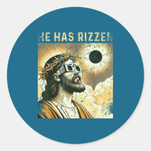 Er erlöst Jesus erlöst Christlich Runder Aufkleber