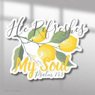 Er erquickt meine Seele Psalm 23:3 Aufkleber