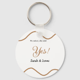 Er fragte sie sagte ja Verlobung einfach minimal  Schlüsselanhänger