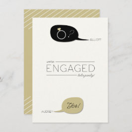 Er fragte u. sagte sie ja! Chic-Verlobungs-Party Einladung