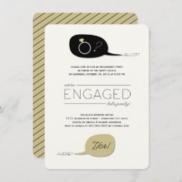 Er Fragte und sie sagte ja! Chic Engagement Party Einladung