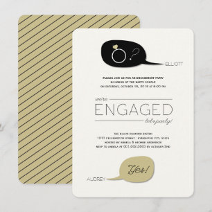 Er Fragte und sie sagte ja! Chic Engagement Party Einladung