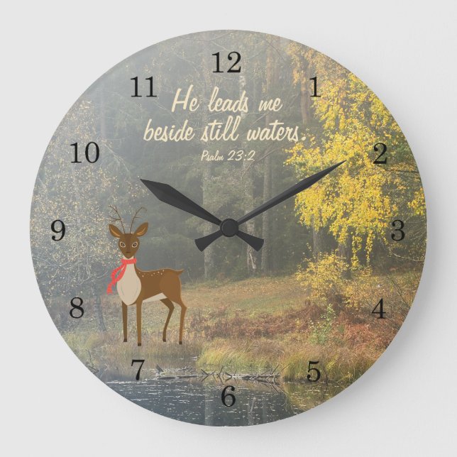 Er führt mich neben ruhigem Wasser, Rotwild durch Große Wanduhr (Vorderseite)