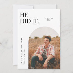 Er gab den White Arch Abschluss bekannt Einladung