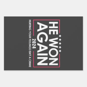 Er gewann 2024 wieder Trump Inaguration 2025 Geschenkpapier Set