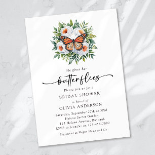 Er gibt ihr Brautparty mit den Schmetterlingen Einladung