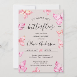 Er gibt ihr das Brautparty der Schmetterlinge Einladung