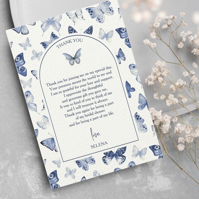 Er gibt ihren Schmetterlingen | BRAUTPARTY Dankeskarte (Thank you card - He gives her butterflies - Butterfly bridal shower)