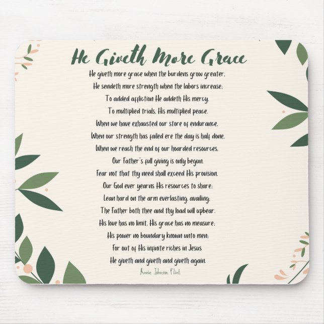 Er gibt mehr Grace Mouse Pad Mousepad (Vorne)