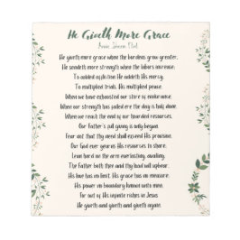 Er gibt mehr Grace Notepad Notizblock