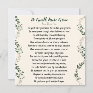 Er gibt mehr Grace Square Flat Card - Groß Mitteilungskarte