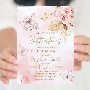 Er gibt mir Butterflies Boho Brautparty Einladung