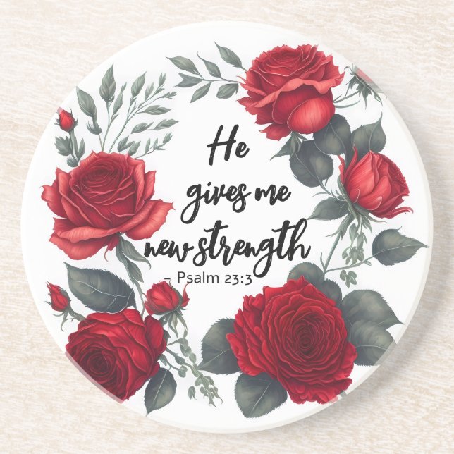 Er gibt mir neue Kraft Getränkeuntersetzer (Vorne)