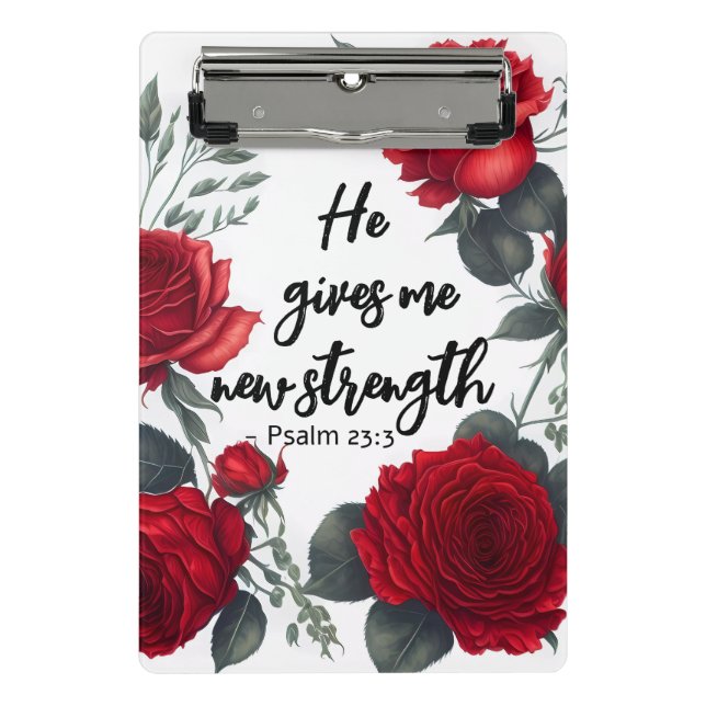 Er gibt mir neue Kraft Mini Klemmbrett (Vorderseite)