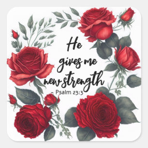 Er gibt mir neue Kraft Quadratischer Aufkleber