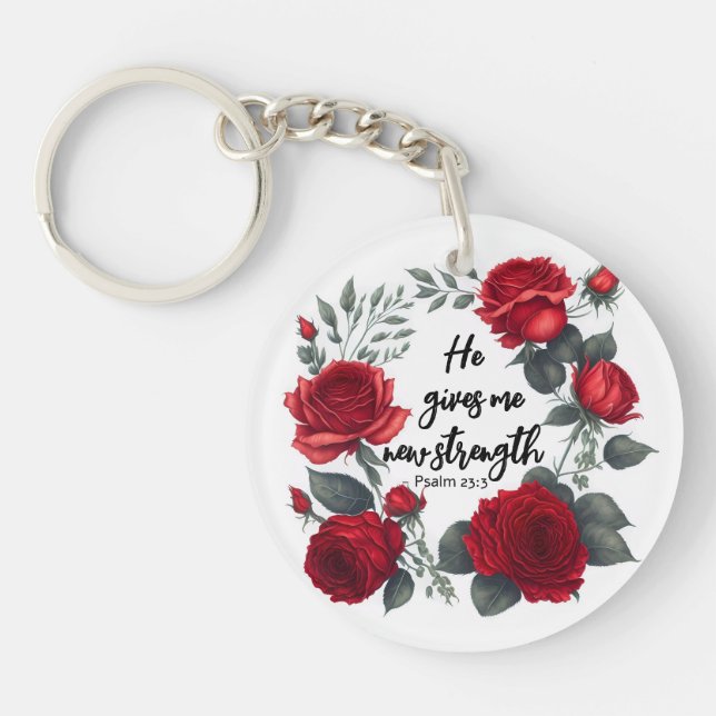 Er gibt mir neue Kraft Schlüsselanhänger (Vorderseite)