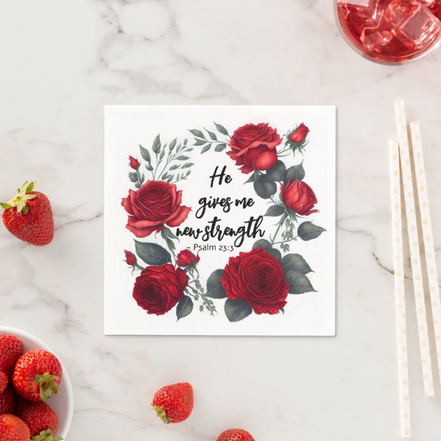 Er gibt mir neue Kraft Serviette (Beispiel)