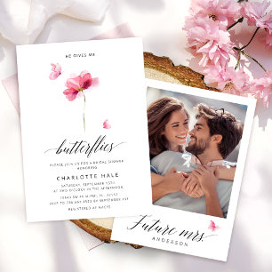 Er gibt mir Schmetterlinge Brautparty Einladung