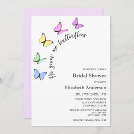 Er gibt mir Schmetterlinge Brautparty Einladung