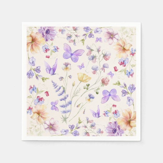 Er gibt mir Schmetterlinge Brautparty Serviette (Vorderseite)