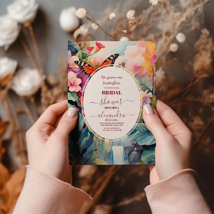 Er gibt mir Schmetterlinge Minimalistisches Brautp Einladung