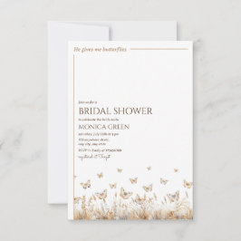 Er gibt mir Schmetterlinge Minimalistisches Brautp Einladung