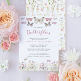Er gibt mir Schmetterlinge pinkfarbenes Brautparty Einladung