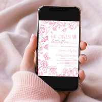 Er gibt mir Schmetterlinge rosa Vintages Brautpart