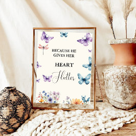 Er gibt mir Schmetterlinge Wildblumen Brautparty Poster