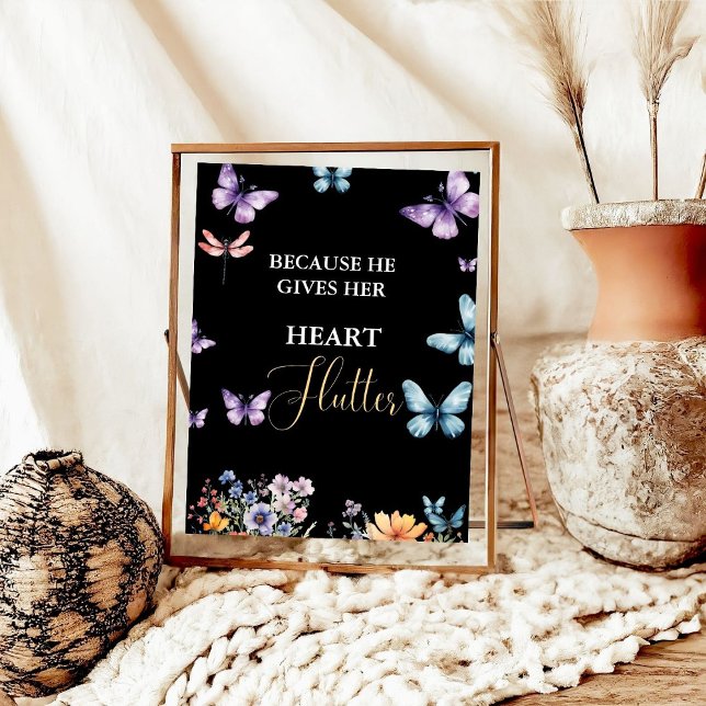 Er gibt mir Schmetterlinge Wildblumen Brautparty Poster (Von Creator hochgeladen)