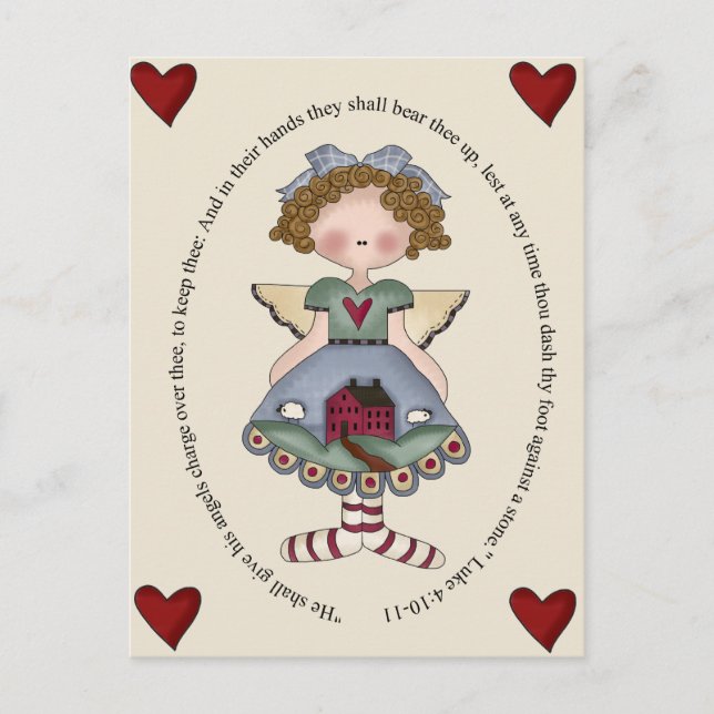 Er gibt seine Engels-Gebühr über Thee Postkarte (Vorderseite)