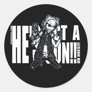 Er Got einen Gun-Sticker Runder Aufkleber