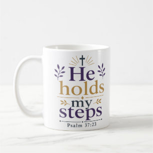 Er hält meine Schritte Inspirierender christlicher Kaffeetasse