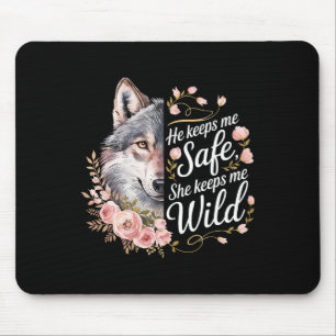 Er hält mich sicher Sie hält mich Wolf Art Liebhab Mousepad