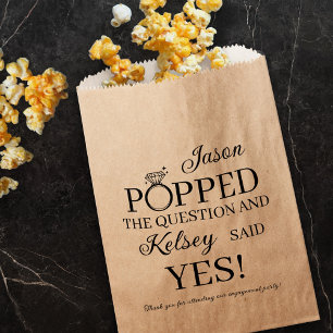 Er hat den Antrag gemacht Verlobungsfeier Popcorn Geschenktütchen